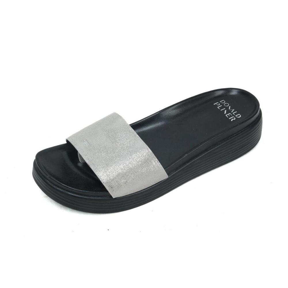 Donald Pliner Fiji Sandals Womens Shoes Thong Platform Slide metallic sz 9